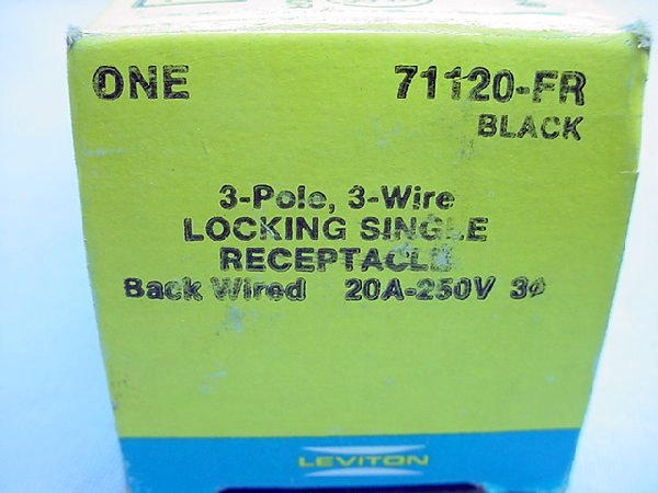 Leviton Turn Twist Locking Receptacle Outlet L11-20R 20A 250V 3� 71120-FR Boxed