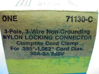 Leviton Twist Turn Locking Plug Connector Nema L11-30R 30A 3� 250V 71130-C