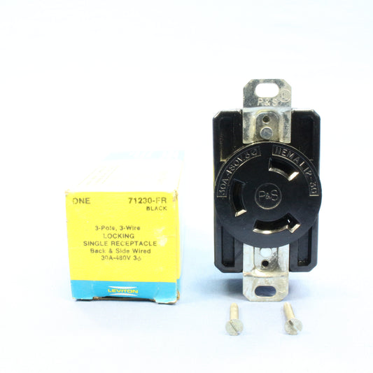 Leviton Locking Receptacle Turn Lock Outlet Nema L12-30R 30A 480V 3� 71230-FR