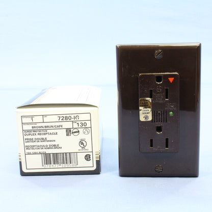 Leviton Alarm Isolated Ground Brown Surge Receptacle Outlet 5-15R 15A 7280-IG