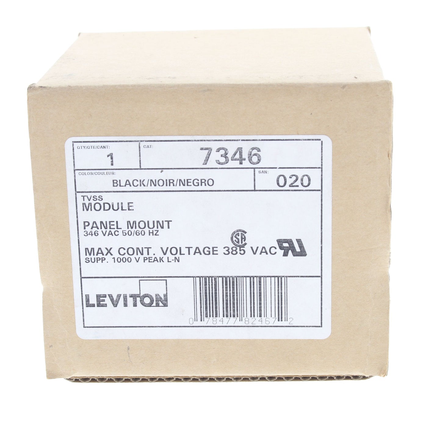 Leviton Black TVSS Module Panel Mount 346V 50/60Hz