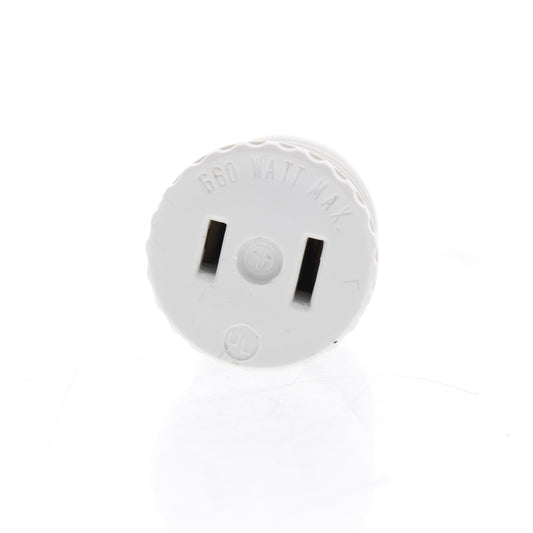 Leviton 758W White Lampholder Keyless Medium Base Outlet Polarized Adapter 660W