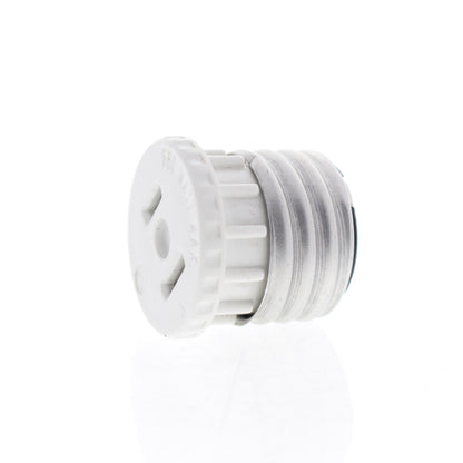 Leviton 758W White Lampholder Keyless Medium Base Outlet Polarized Adapter 660W