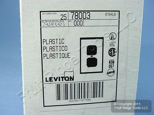 Leviton 78003 Light Almond 1-Gang Duplex Plastic Standard Wallplate Cover 25pcs