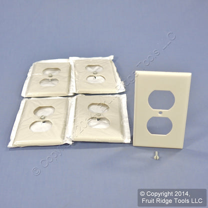 Leviton 78003 Light Almond 1-Gang Duplex Plastic Standard Wallplate Cover 5-pack