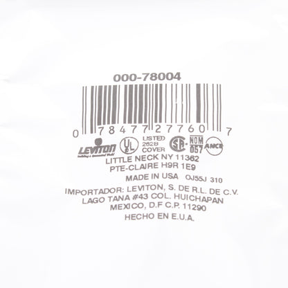 Leviton 78004 Lt Almond 1-Gang 1.406in. Outlet Plastic Standard Wallplate Cover