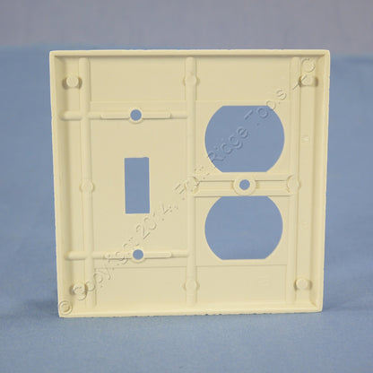 Leviton 78005-T Lt Almond 2-Gang Toggle Duplex Plastic Standard Wallplate Cover