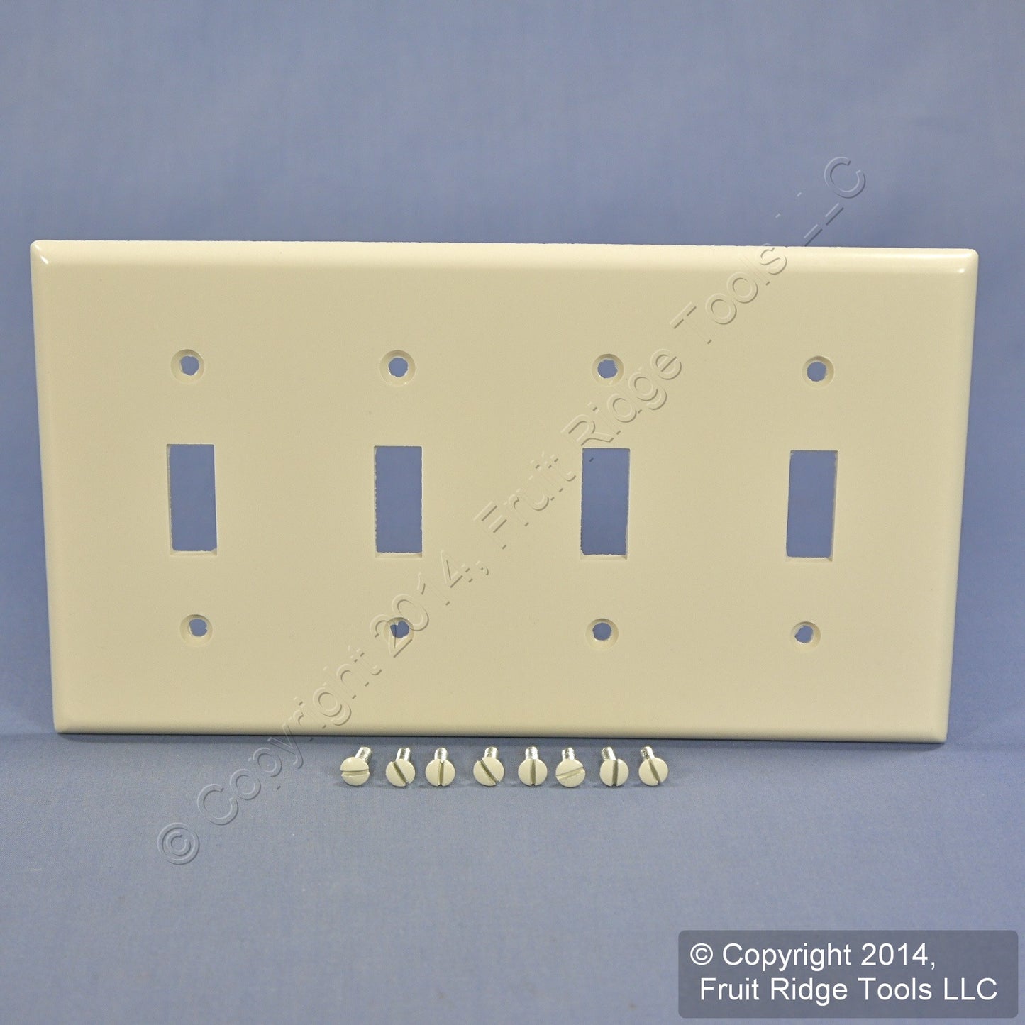 Leviton 78012 Light Almond 4-Gang Plastic Toggle Switch Standard Wallplate Cover