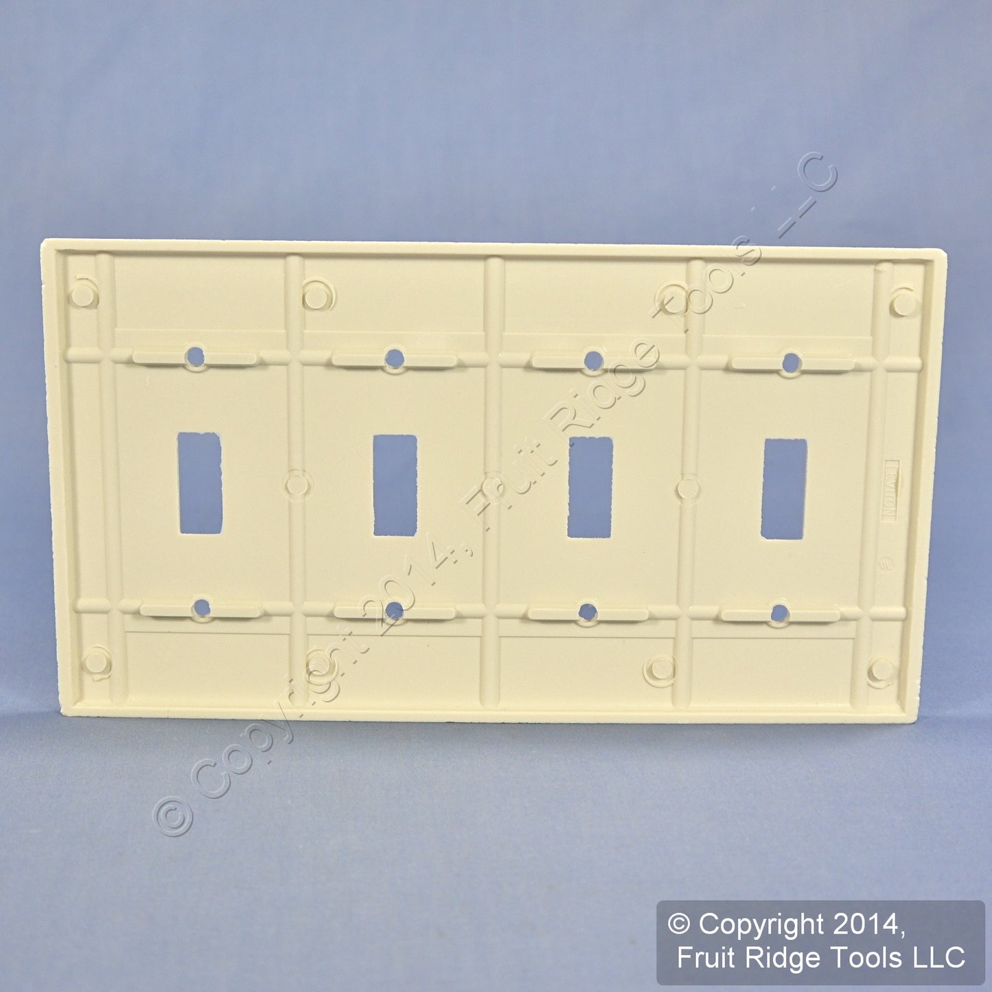 Leviton 78012 Light Almond 4-Gang Plastic Toggle Switch Standard Wallplate Cover