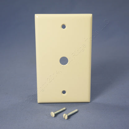 Leviton 78013 Light Almond 1-Gang Phone .406" Hole Plastic Wallplate Box Mount