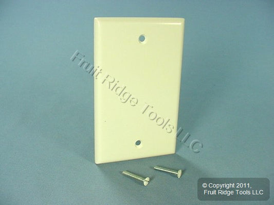 Leviton 78014 Lt Almond 1-Gang Blank Plastic Standard Wallplate Cover Box Mount