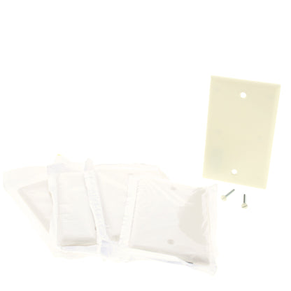 Leviton 78014 Light Almond Thermoset 1-Gang Blank Cover Wallplate Box Mount 5pcs