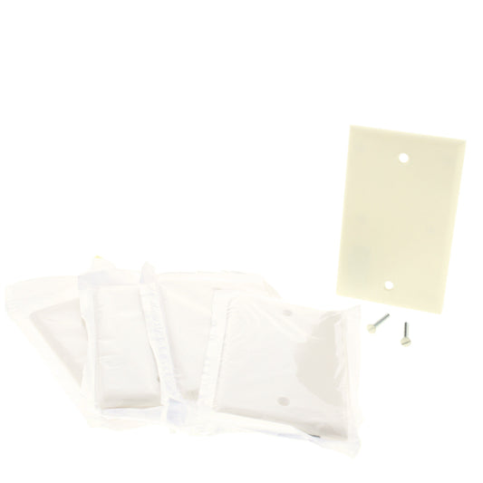 Leviton 78014 Light Almond Thermoset 1-Gang Blank Cover Wallplate Box Mount 5pcs