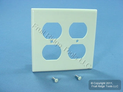 Leviton 78016 Light Almond 2-Gang Duplex Outlet Plastic Standard Wallplate Cover