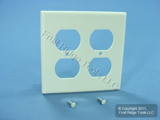 Leviton 78016 Light Almond 2-Gang Duplex Outlet Plastic Standard Wallplate Cover