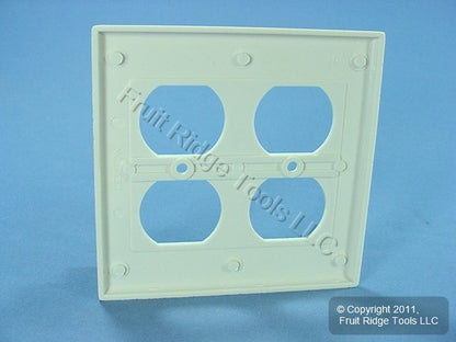 Leviton 78016 Light Almond 2-Gang Duplex Outlet Plastic Standard Wallplate Cover