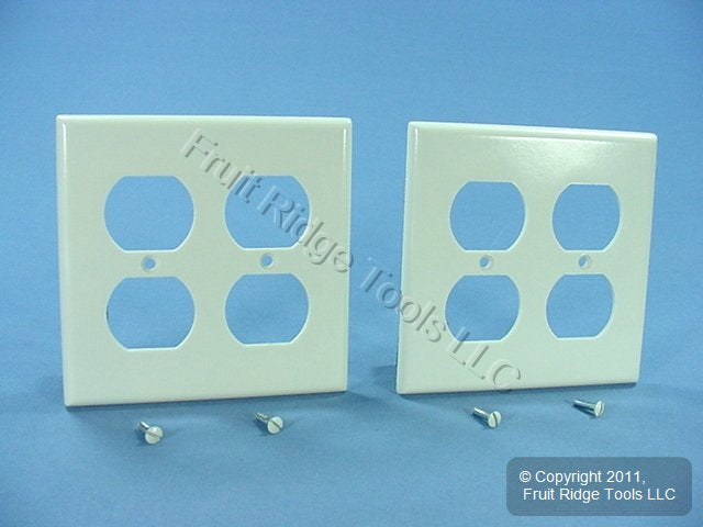 Leviton 78016 Light Almond 2-Gang Duplex Plastic Standard Wallplate Cover 2pcs
