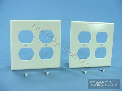 Leviton 78016 Light Almond 2-Gang Duplex Plastic Standard Wallplate Cover 2pcs