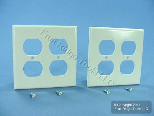 Leviton 78016 Light Almond 2-Gang Duplex Plastic Standard Wallplate Cover 2pcs