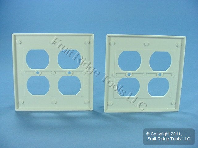 Leviton 78016 Light Almond 2-Gang Duplex Plastic Standard Wallplate Cover 2pcs