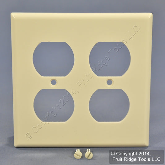 Leviton 78016-T Light Almond 2-Gang Duplex Outlet Plastic Standard Wallplate
