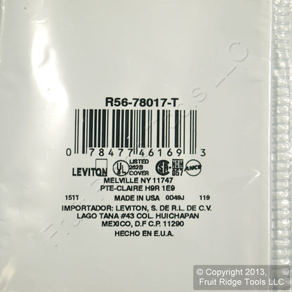 Leviton 78017 Lt Almond 1-Gang Cable Telephone .625" Hole Thermoset Wallplate