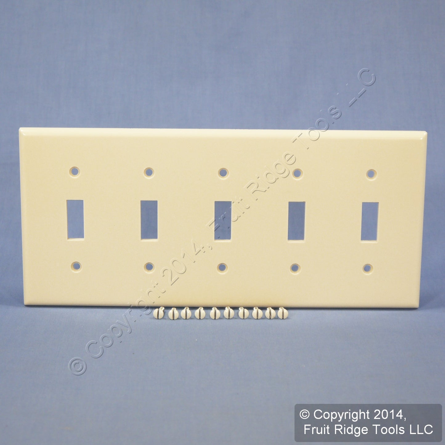 Leviton 78023 Light Almond 5-Gang Toggle Switch Plastic Standard Wallplate Cover