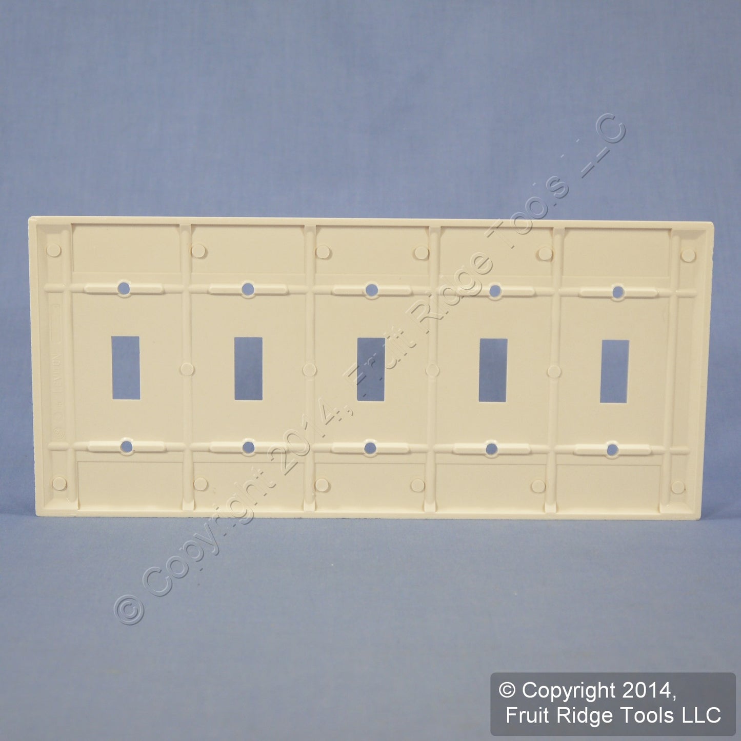 Leviton 78023 Light Almond 5-Gang Toggle Switch Plastic Standard Wallplate Cover