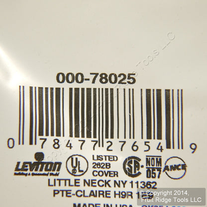 Leviton Light Almond Standard 2-Gang Blank Cover Wallplate Box Mount 78025