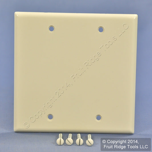 Leviton Light Almond Standard 2-Gang Blank Cover Wallplate Box Mount 78025