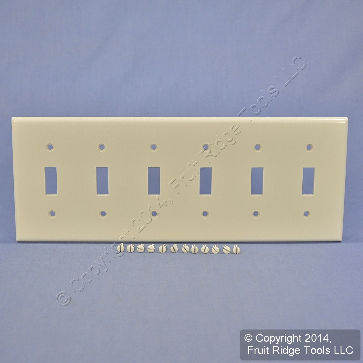 Leviton 78036 Light Almond 6-Gang Toggle Switch Plastic Standard Wallplate Cover