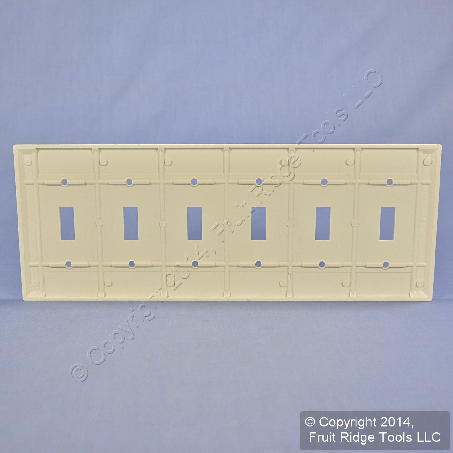 Leviton 78036 Light Almond 6-Gang Toggle Switch Plastic Standard Wallplate Cover