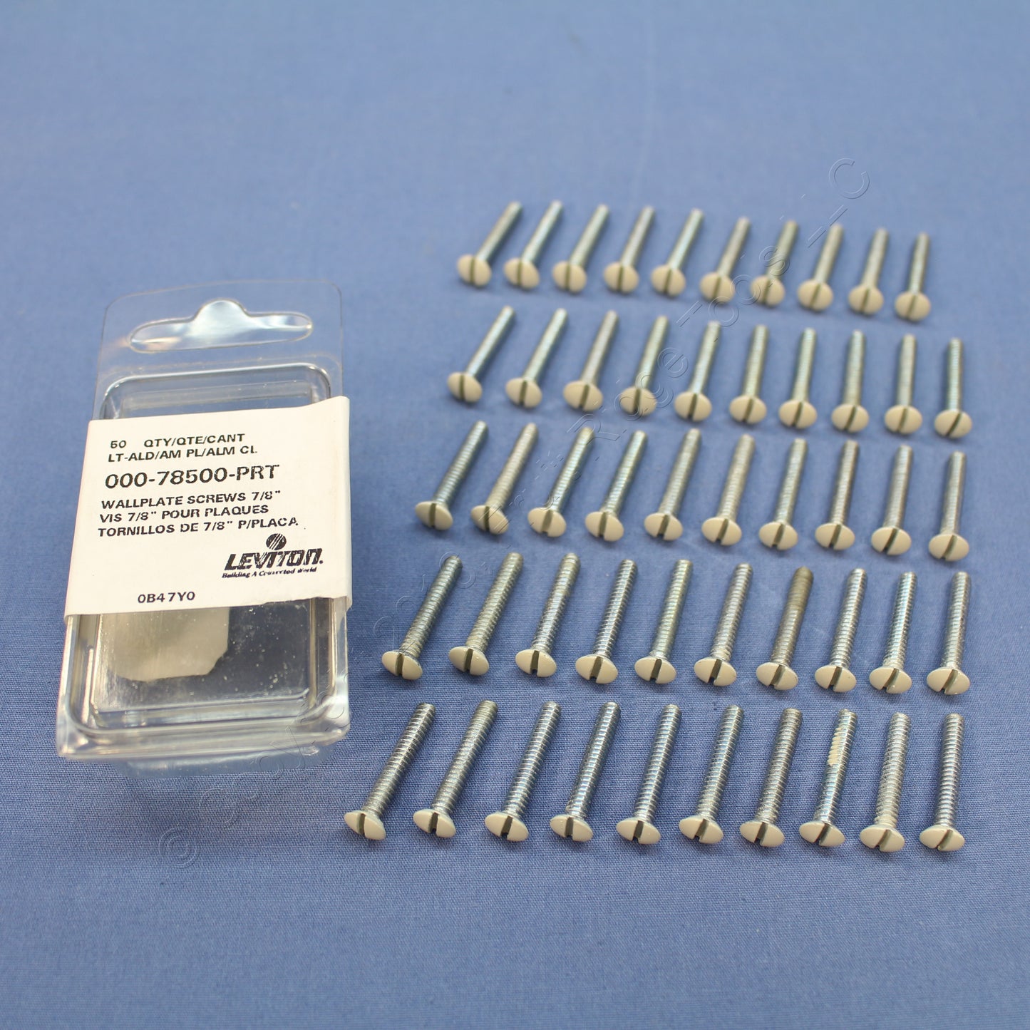 Leviton 78500-PRT Light Almond Extra Long 7/8" Wallplate Cover Screws 6-32 50pcs