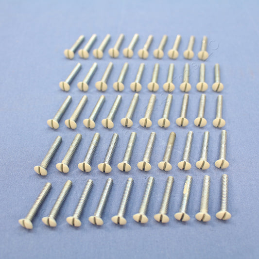 Leviton 78500-PRT Light Almond Extra Long 7/8" Wallplate Cover Screws 6-32 50pcs
