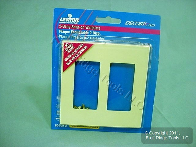 Leviton 80309-A Almond 2-Gang Decora GFI Unbreakable Nylon Wallplate Cover 10pcs