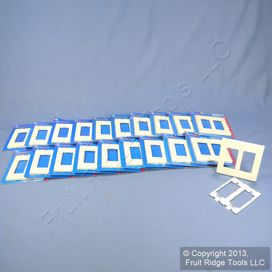 Leviton 80309-A Almond 2-Gang Decora Screwless Nylon Wallplate Covers Gfci 20pcs