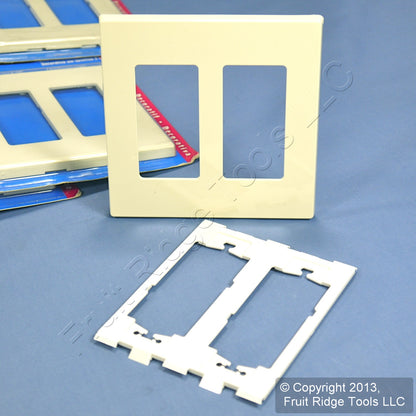 Leviton 80309-A Almond 2-Gang Decora Screwless Nylon Wallplate Covers Gfci 20pcs