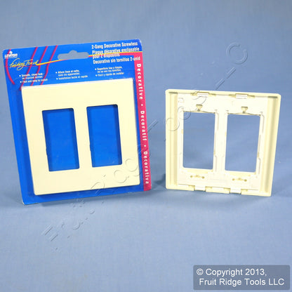 Leviton 80309-A Almond 2-Gang Decora Screwless Nylon Wallplate Covers Gfci 20pcs