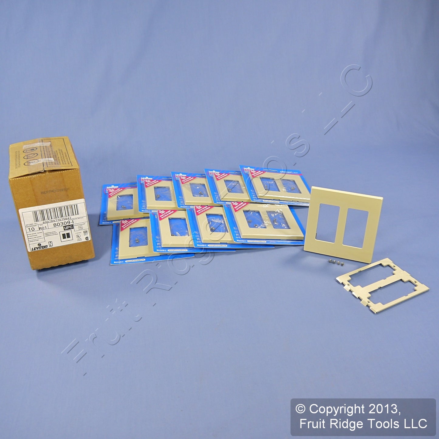 Leviton Ivory Decora Screwless 2-Gang Wallplate Gfci Gfi Covers 80309-I 10-Pack