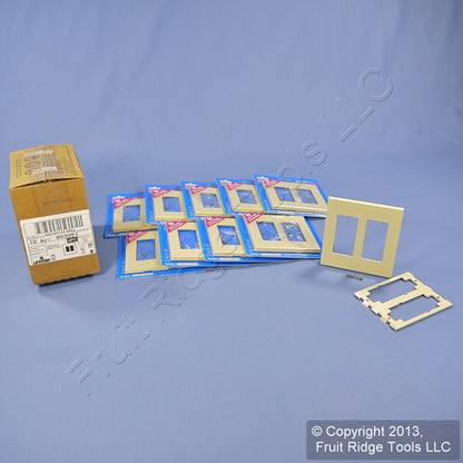 Leviton Ivory Decora Screwless 2-Gang Wallplate Gfci Gfi Covers 80309-I 10-Pack
