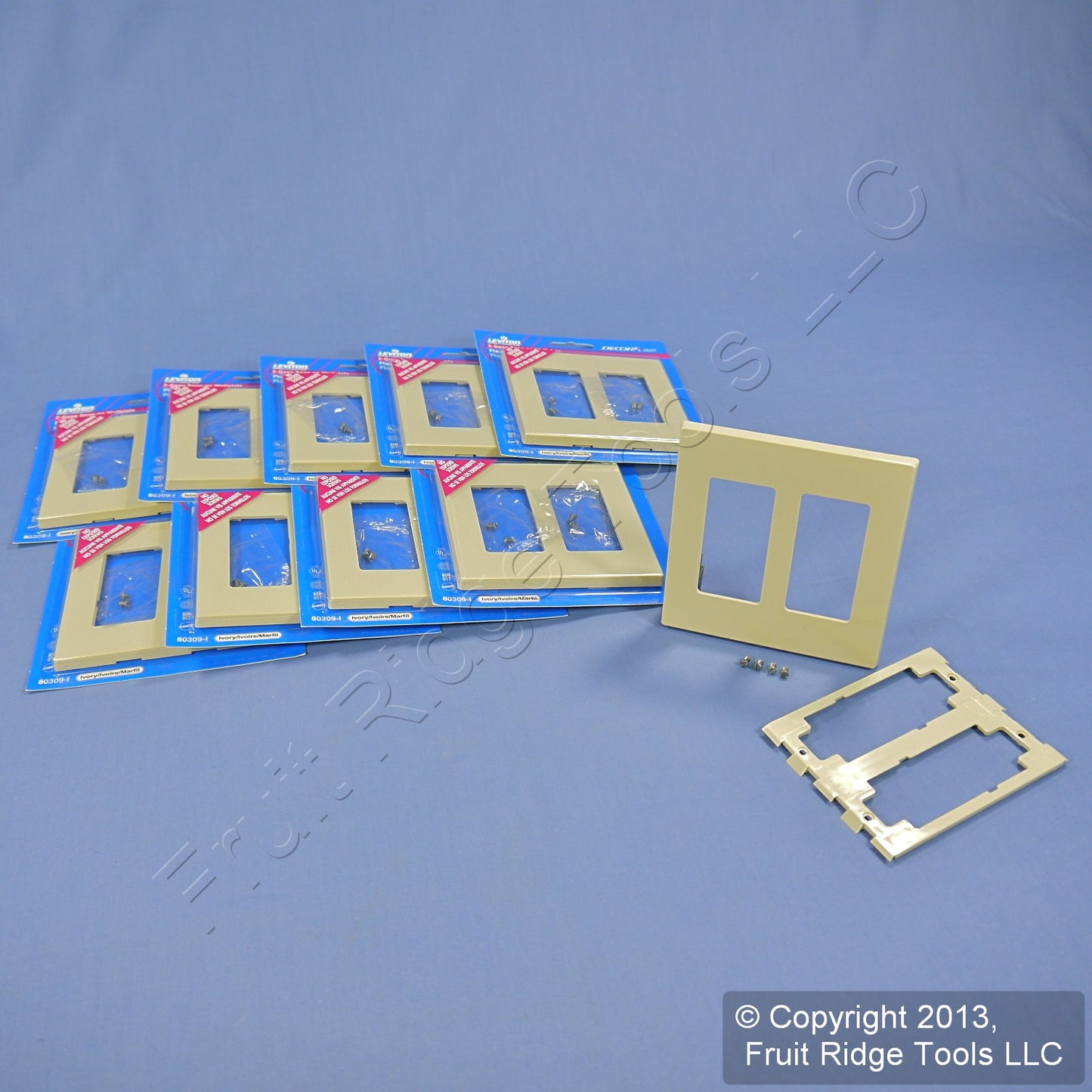 Leviton Ivory Decora Screwless 2-Gang Wallplate Gfci Gfi Covers 80309-I 10-Pack