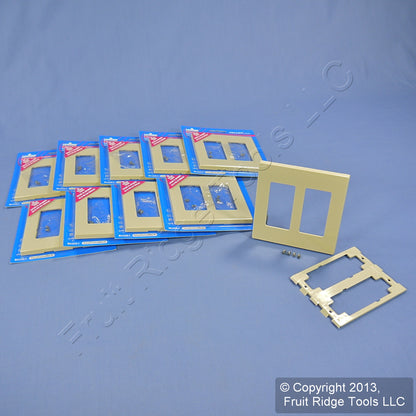 Leviton Ivory Decora Screwless 2-Gang Wallplate Gfci Gfi Covers 80309-I 10-Pack