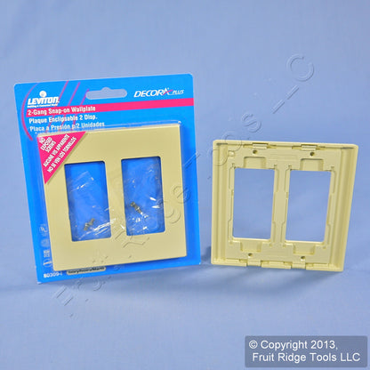 Leviton Ivory Decora Screwless 2-Gang Wallplate Gfci Gfi Covers 80309-I 10-Pack