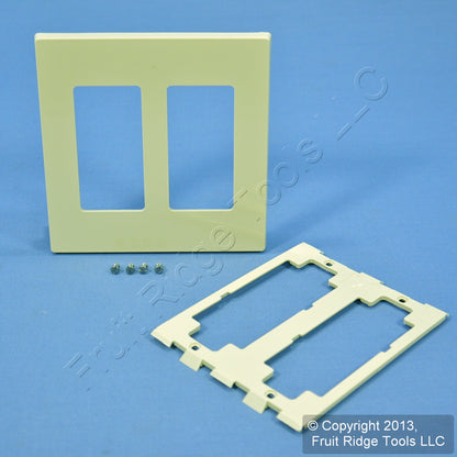 Leviton 80309-I Ivory 2-Gang Decora Unbreakable Nylon Standard Wallplate Cover