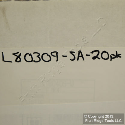 Leviton 80309-SA Almond Screwless Decora 2-Gang Wallplate Gfci Nylon Cover 20pcs