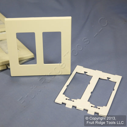 Leviton 80309-SA Almond Screwless Decora 2-Gang Wallplate Gfci Nylon Cover 20pcs