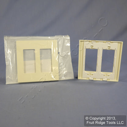Leviton 80309-SA Almond Screwless Decora 2-Gang Wallplate Gfci Nylon Cover 20pcs