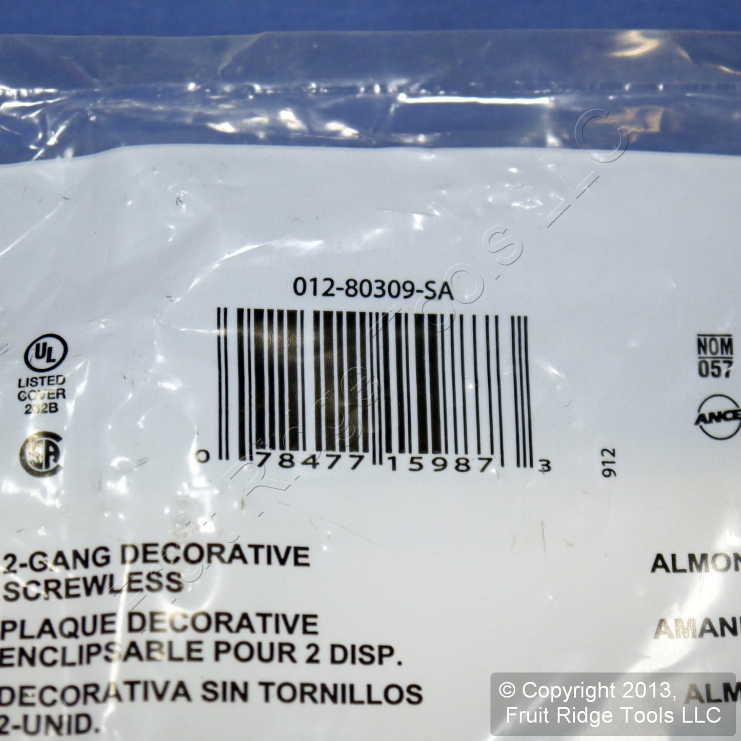 Leviton 80309-A Almond 2-Gang Decora Unbreakable Nylon Standard Wallplate Cover
