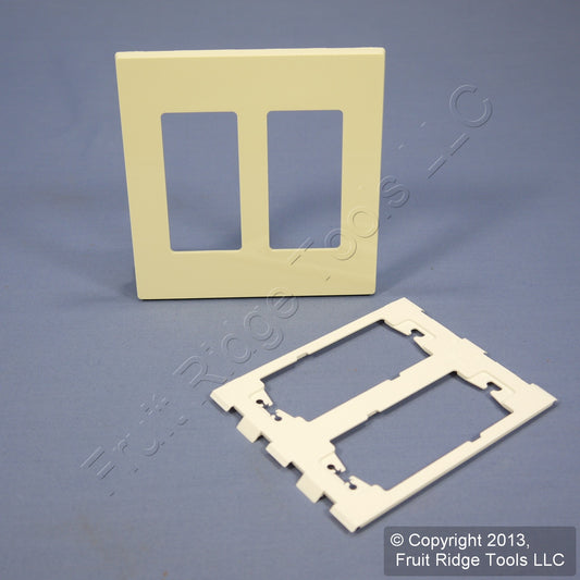 Leviton 80309-A Almond 2-Gang Decora Unbreakable Nylon Standard Wallplate Cover