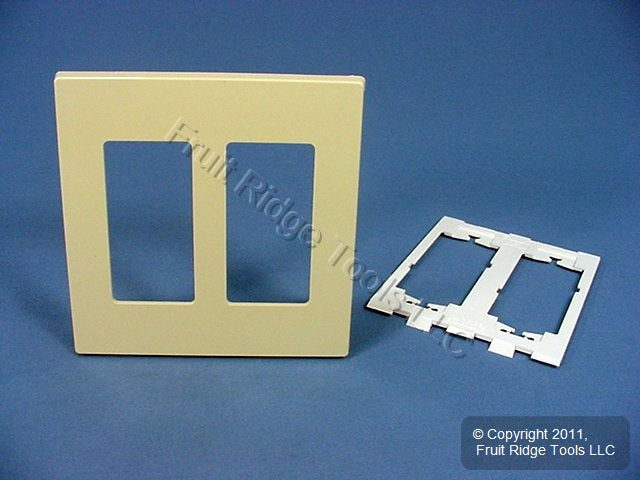 Leviton Ivory Decora Screwless 2-Gang Plastic Wallplate Cover GFCI Cover 80309-I